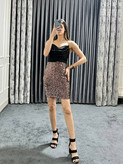 پیراهن زنانه دکولته دامن پولکی